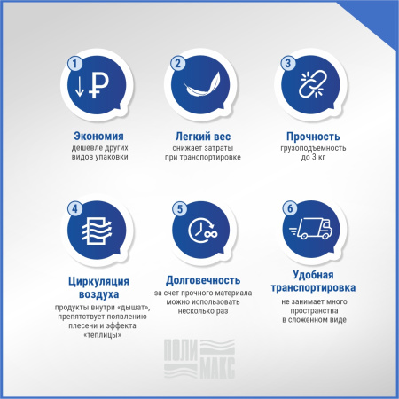 Сетка овощная 30 кг, 45 х 75 см, зеленый, скрутки по 10 шт.